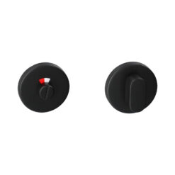Roseta de condena HDD Pro para puertas de baño y aseo, redonda - Negro mate