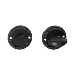 Roseta de condena HDD Pro para puertas de baño y aseo redonda Nikita - Negro mate