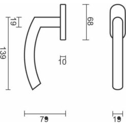 HDD C Shape | Manilla de ventana | Inox - 2