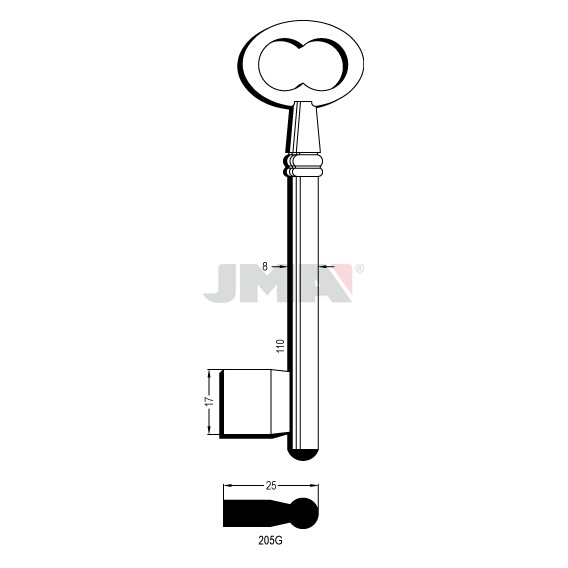 Llave en bruto JMA 205G