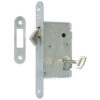 AGB | Cerradura de gancho para puertas correderas | Para llave de gorja | Cromo mate