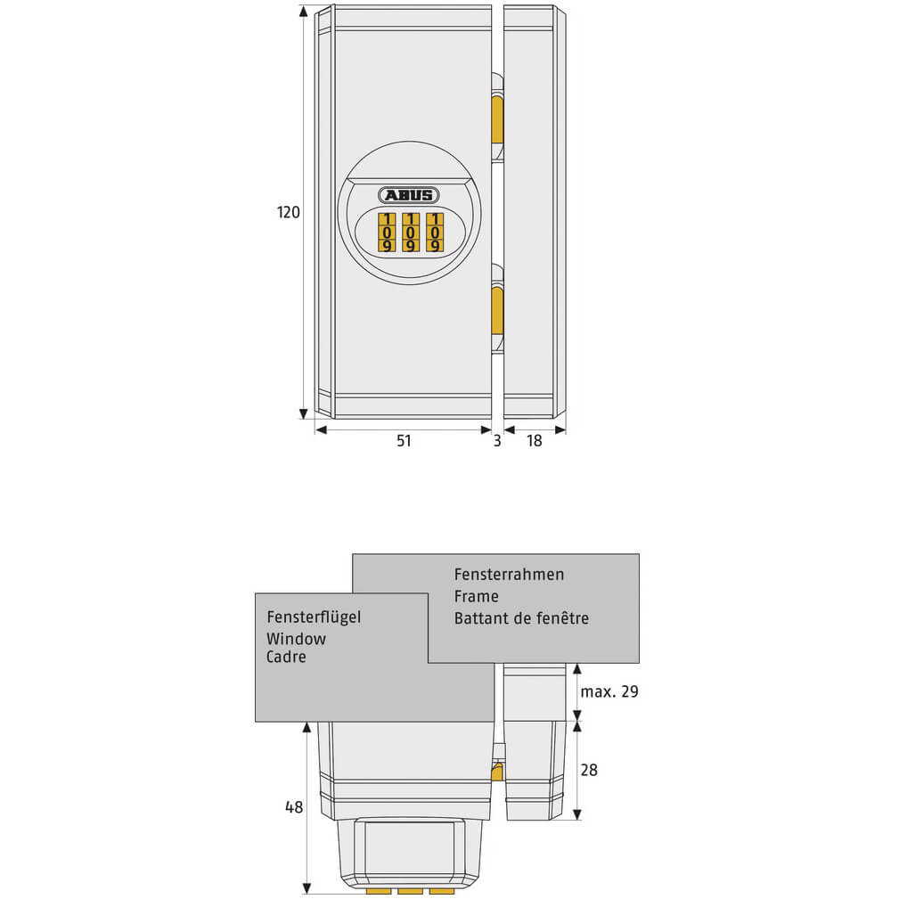 Abus FTS 106 | Cerrojo de sobreponer para ventana con código | SKG*** - 4