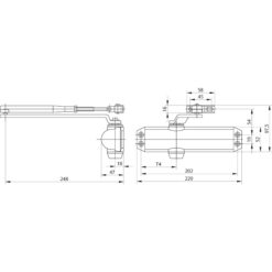 Assa Abloy DC120 | Cierrapuertas aéreo con brazo articulado | Piñón y cremallera - 2