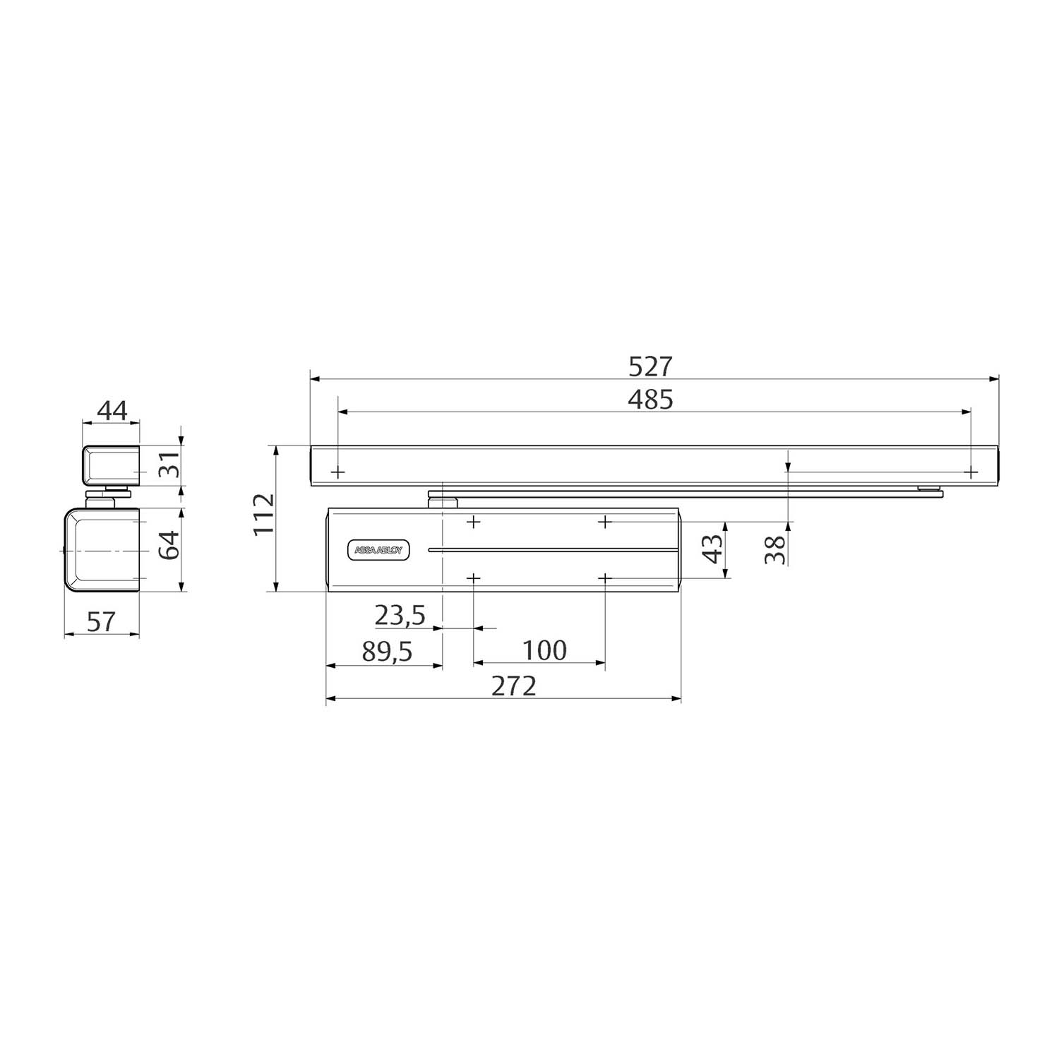 Assa Abloy DC500 Cam-Motion | Cierrapuertas para guía deslizante | Fuerza EN 1-4 - 4