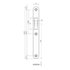 BKS B-90000-01-0-8 | Cerradero plano inox | Reversible F24