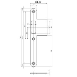 BKS B-90000-55 | Cerradero con solapa inox | F24 redondeado