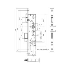 BKS B-1824 | Cerradura antipánico | Distancia entre ejes 92 mm | Función D