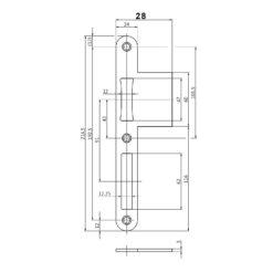 BKS B-90000-59 | Cerradero con pestaña | Inox F24 redondeado