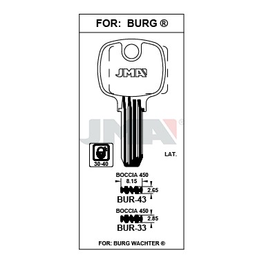 Llave en bruto JMA BUR-43 – vista agrupada