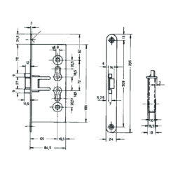 Bever 1009P | Cerradura de embutir para puertas industriales | Entrada 65 mm
