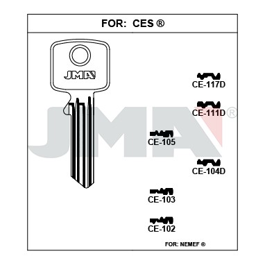 Llave en bruto JMA CE-111D – vista agrupada