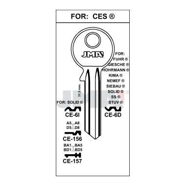 Llave en bruto JMA CE-6D – vista agrupada