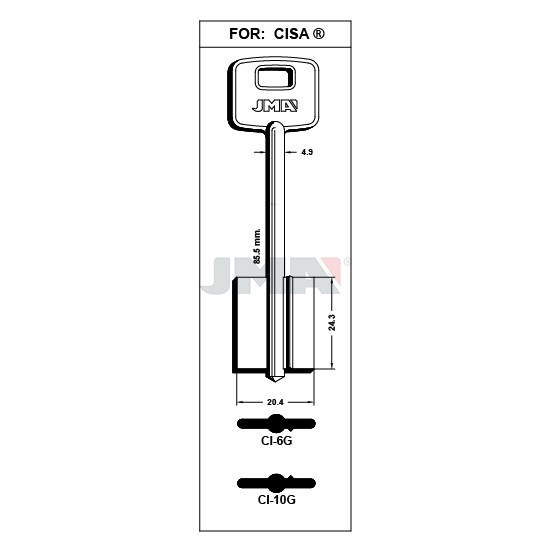 Llave en bruto JMA CI-6G – vista agrupada