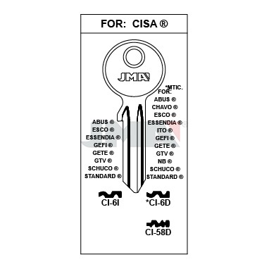 Llave en bruto JMA CI-6I – vista agrupada