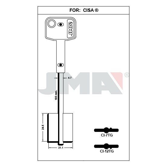Llave en bruto JMA CI-7TG – vista agrupada