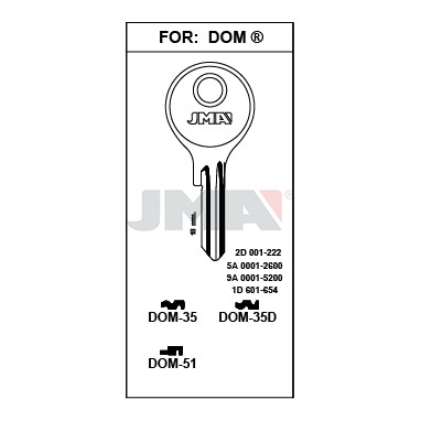 Llave en bruto JMA DOM-51 – vista agrupada