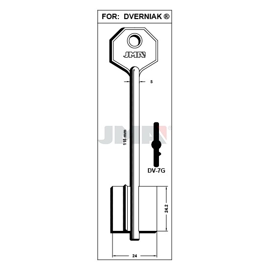 Llave en bruto JMA DV-7G – vista agrupada