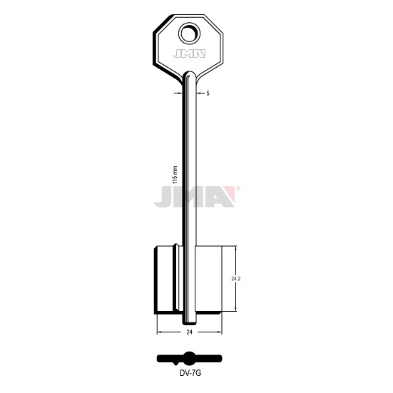Llave en bruto JMA DV-7G