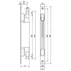 Deni 9221 | Pasador con solapa para puertas dobles | 285 mm - 2