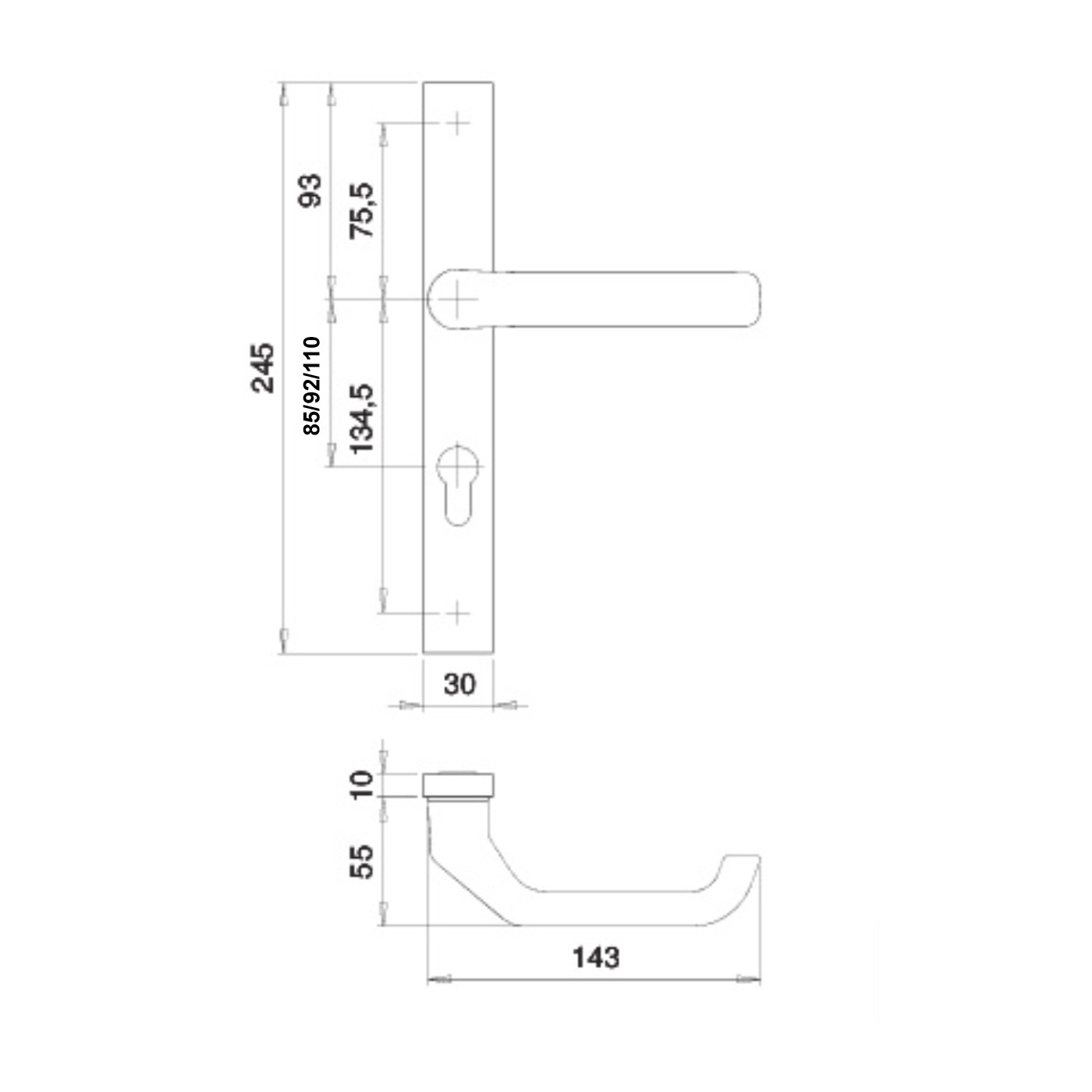 Dieckmann PAN 1200 | Herraje estrecho de aluminio macizo - Imagen 5