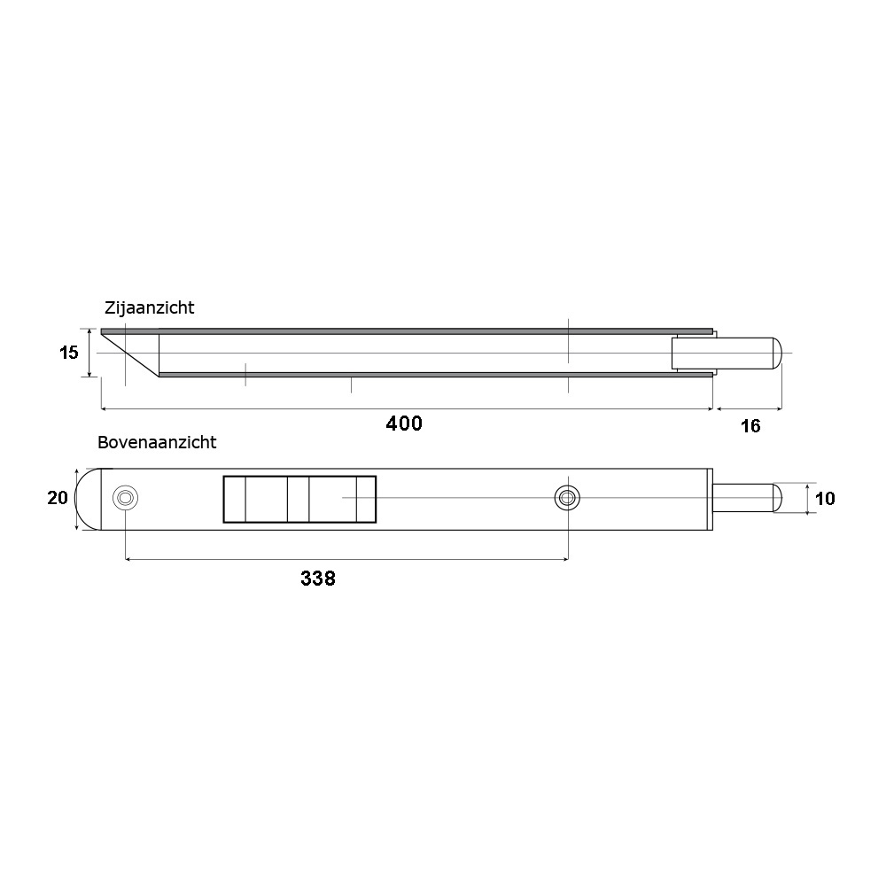 Dulimex 896 | Pasador basculante | 400x20 mm | Plata - 2
