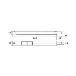 Dulimex KSB-40020SS | Pasador basculante | Modelo abierto | 400x20 mm | Inox - 2