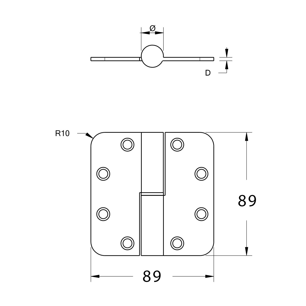 Dulimex | Pernio de seguridad con rodamiento | 89x89 mm | SKG*** | Inox - Imagen 2