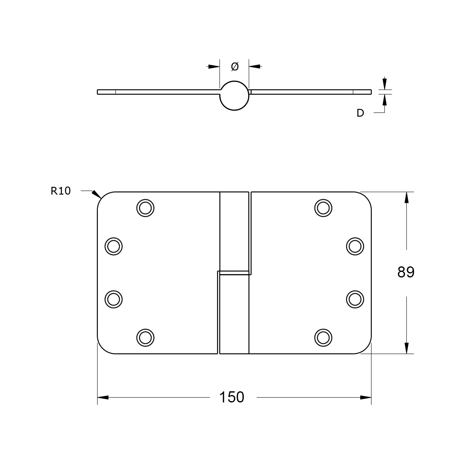 Dulimex | Pernio de seguridad con rodamiento | 150x89 mm | SKG*** | Inox - Imagen 2