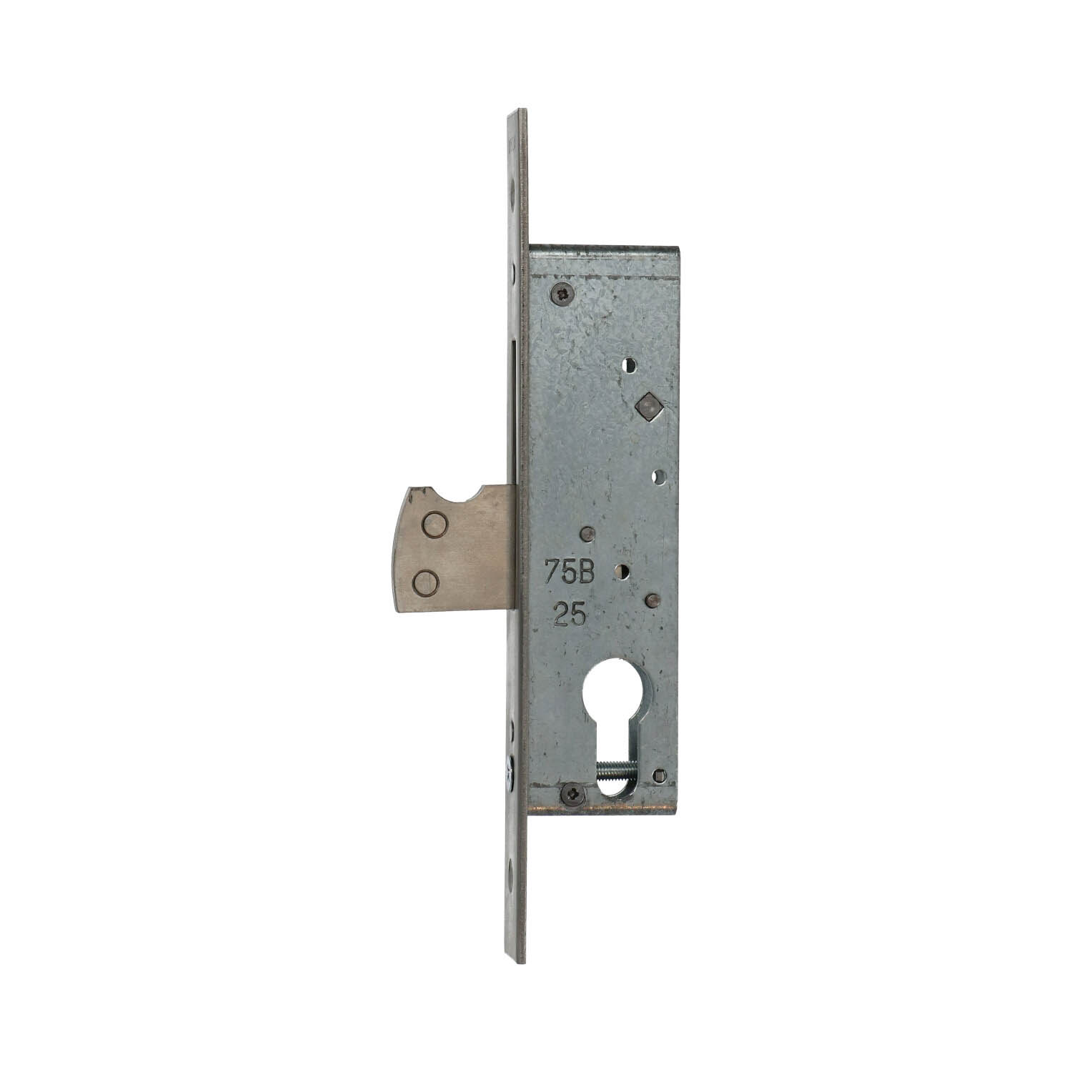 Dyla 75B | Cerradura auxiliar para bombín | Cerrojo basculante | Frente inox