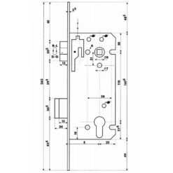Dyla 102 | Cerradura para bombín | Distancia entre ejes 110 mm