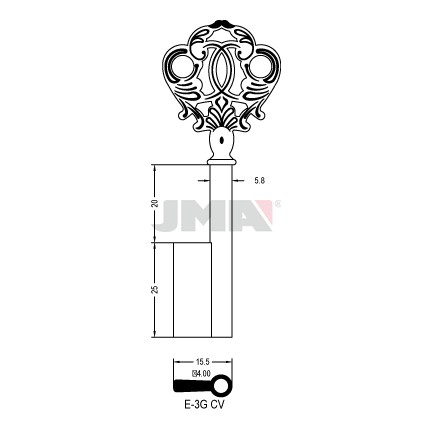 Llave en bruto JMA E-3G(CV)