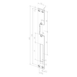 EffEff -------02135-01 | Cerradero para abrepuertas eléctrico | Inox 250 x 25 mm