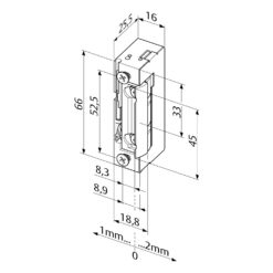 EffEff 118E--------A71 | Abrepuertas eléctrico con palanca de desbloqueo | Corriente de trabajo 10-24V AC/DC