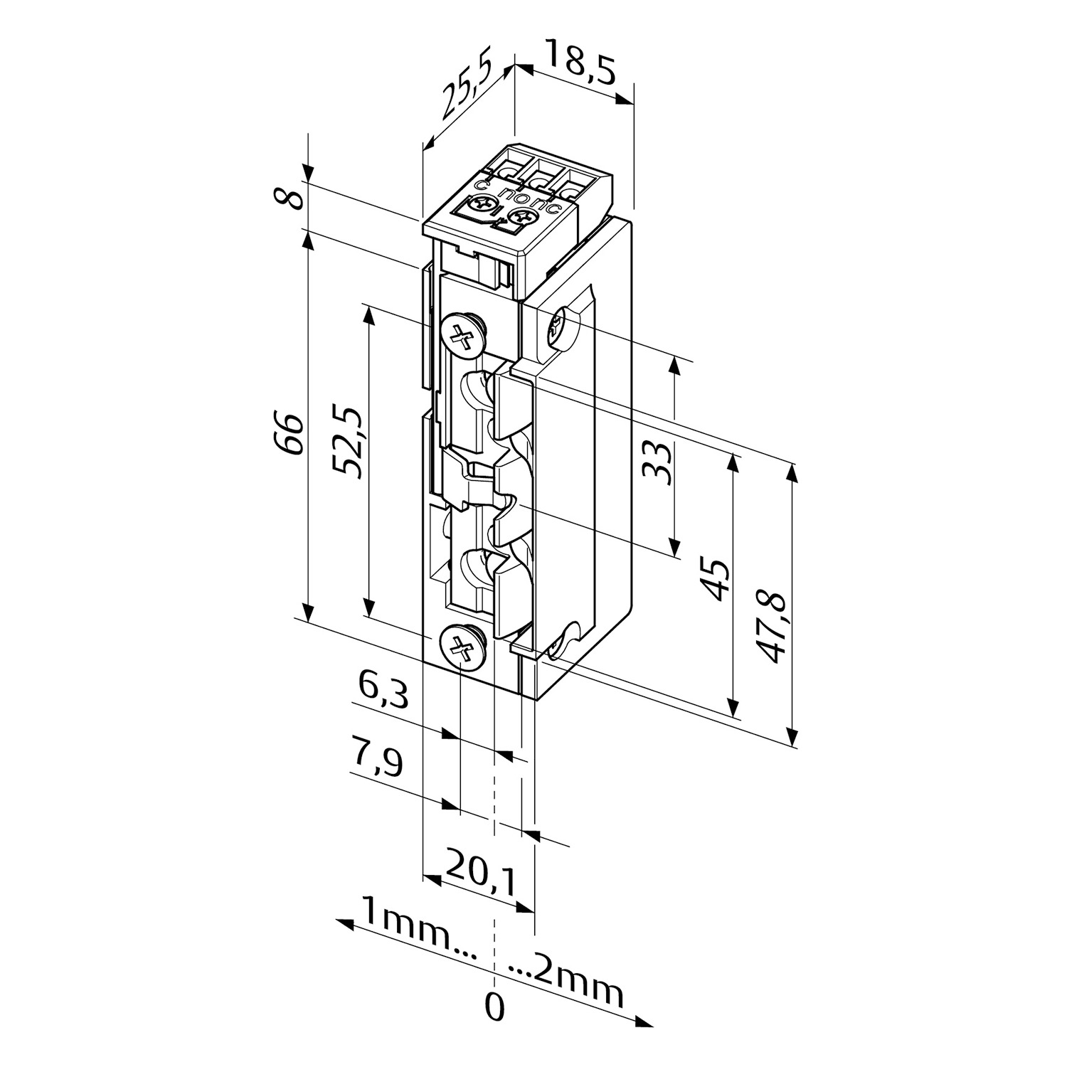EffEff 138Q63------F91 | Corriente de reposo 24VDC | ProFix 2 | Abrepuertas eléctrico con muelle débil, diodo y señalización de resbalón