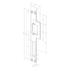 EffEff -------16535-0 | Cerradero para abrepuertas eléctrico | Inox 250 x 25 mm
