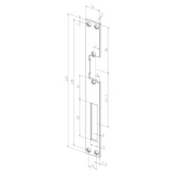 EffEff -------28335-01 | Cerradero para abrepuertas eléctrico | Inox 250 x 25 mm