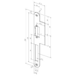 EffEff -------52A35-01 | Cerradero para abrepuertas eléctrico | ProFix 2 | 250 x 24 mm
