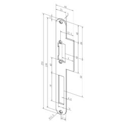 EffEff 59B35-01 | Cerradero para abrepuertas eléctrico | ProFix 2, 250 x 25 mm