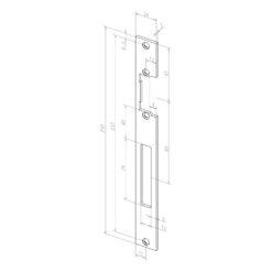 EffEff -------69035-01 | Cerradero para abrepuertas eléctrico | ProFix 2, 250 x 24 mm