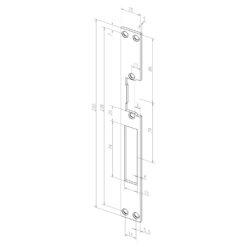 EffEff -------81440-01 | Cerradero para abrepuertas eléctrico | Galvanizado 250 x 25 mm