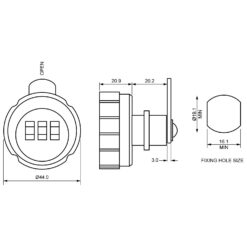 Euro-Locks A151 | Cerradura de leva con combinación | 3 dígitos - 3