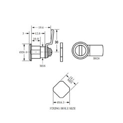 Euro-Locks B826 | Cerradura de leva | Cuerpo 12.8 mm | Para destornillador - 4