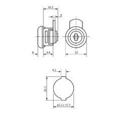 Euro-Locks F143 | Cerradura de leva | Cuerpo 9.5 mm - 3