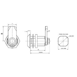 Euro-Locks F550 | Cerradura de leva para llave triangular de 8 mm | Cuerpo 30 mm - 4