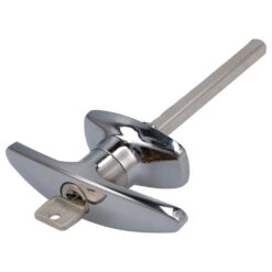 Euro-Locks 1617 | Manilla en T con cerradura | Cuadradillo 8 x 90 mm | Incluye 2 llaves