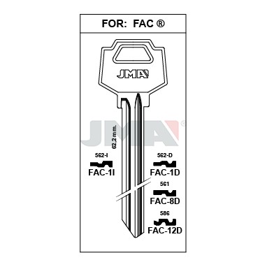 Llave en bruto JMA FAC-1I – vista agrupada