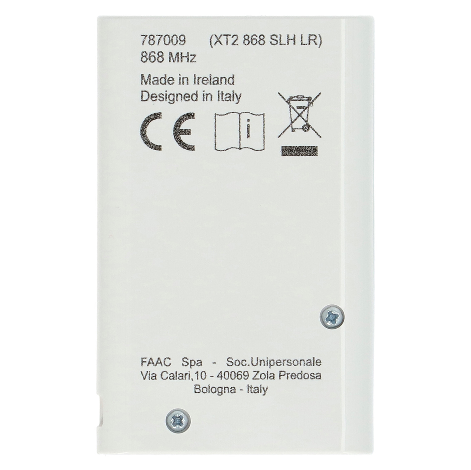 Faac XT2 | Mando de garaje | Código evolutivo | 868 MHz