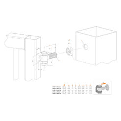 Locinox G90LR | Bisagra antivandálica con tuerca de regulación | Galvanizado electrolítico | M16