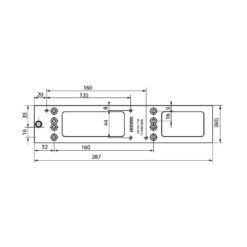 GEZE | Placa de montaje para cierrapuertas TS4000 y TS5000 | Negro