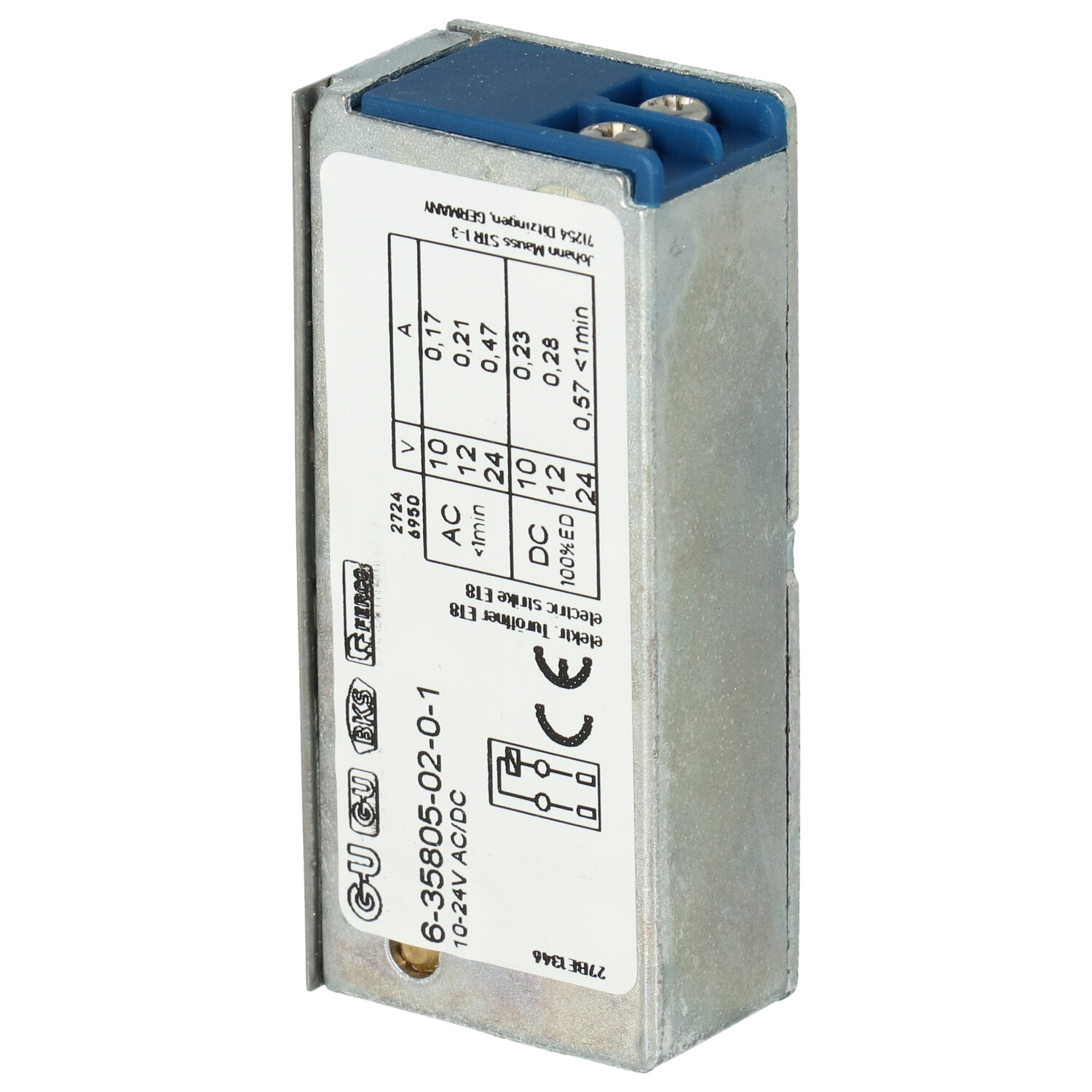 GU BKS ET8 | Abrepuertas eléctrico | 6-35805-02-0-1 | 9–24 V AC/DC